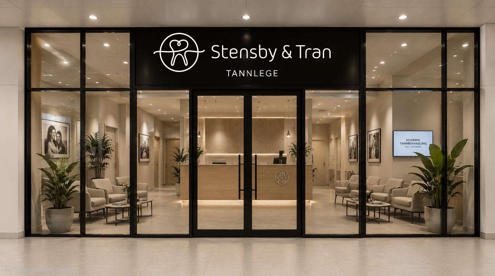 Inngangen til Stensby & Tran på Jessheim Storsenter